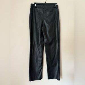 Garage Black Faux Leather Straight Leg Pants
